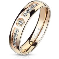 BUNGSA Fingerring Ring mit 11 Kristallen rosegold aus Edelstahl Damen (Ring, 1-tlg), Frauen Mädchen von BUNGSA