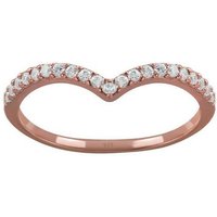 BUNGSA Fingerring Ring mit 21 gefassten Kristallen Rosegold aus 925 Silber Damen (Ring, 1-tlg), Frauen Mädchen von BUNGSA