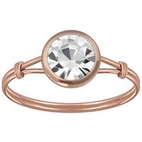 BUNGSA Fingerring Ring mit rundem Kristall aus 925 Silber Damen (Ring, 1-tlg), Frauen Mädchen von BUNGSA