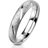 BUNGSA Fingerring Ring sand-gestrahlt Diamant Cut Silber aus Edelstahl Unisex (Ring, 1-tlg), Damen Herren von BUNGSA