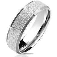 BUNGSA Fingerring Ring sand-gestrahlt abgerundete aus Edelstahl Unisex (Ring, 1-tlg), Damen Herren von BUNGSA