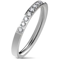 BUNGSA Fingerring Ring schmal 8 Kristalle aus Edelstahl Damen (Ring, 1-tlg), Frauen Mädchen von BUNGSA