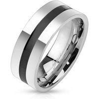 BUNGSA Fingerring Ring schwarzer Mittelring Silber aus Edelstahl Unisex (Ring, 1-tlg), Männer von BUNGSA