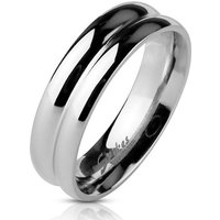 BUNGSA Fingerring Ring zweireihig Silber aus Edelstahl Unisex (Ring, 1-tlg), Damen Herren von BUNGSA