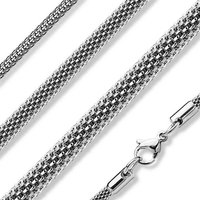 BUNGSA Ketten-Set Kette 2mm engmaschig Silber aus Edelstahl Unisex (1-tlg), Halskette Necklace von BUNGSA