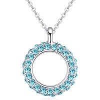 BUNGSA Ketten-Set Kette Blue Circle Silber aus Messing Damen (1-tlg), Halskette Necklace von BUNGSA