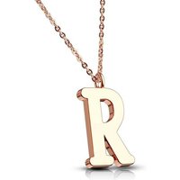 BUNGSA Ketten-Set Kette Buchstaben Anhänger Rosegold aus Edelstahl Damen (1-tlg), Halskette Necklace von BUNGSA