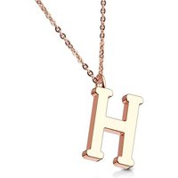 BUNGSA Ketten-Set Kette Buchstaben Anhänger Rosegold aus Edelstahl Damen (1-tlg), Halskette Necklace von BUNGSA