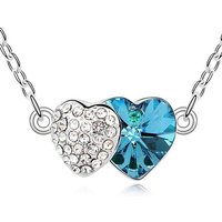 BUNGSA Ketten-Set Kette Herz an Herz Silber aus Messing für Damen (1-tlg), Halskette Necklace von BUNGSA