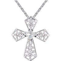 BUNGSA Ketten-Set Kette Kreuz Silber aus Messing Damen (1-tlg), Halskette Necklace von BUNGSA