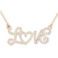 BUNGSA Ketten-Set Kette Love Gold aus Messing Damen (1-tlg), Halskette Necklace von BUNGSA