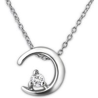 BUNGSA Ketten-Set Kette Mond & Kristall aus 925 Silber Damen (1-tlg), Halskette Necklace von BUNGSA
