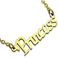 BUNGSA Ketten-Set Kette Prinzessin Gold aus Edelstahl Unisex (1-tlg), Halskette Necklace von BUNGSA