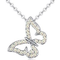 BUNGSA Ketten-Set Kette Schmetterling Silber aus Messing Damen (1-tlg), Halskette Necklace von BUNGSA