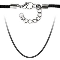 BUNGSA Ketten-Set Kette größenverstellbar Silber aus Samt Unisex (1-tlg), Halskette Necklace von BUNGSA