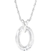 BUNGSA Ketten-Set Kette mit ovalem LA CRYSTALE® Kristall aus 925 Silber Damen (1-tlg), Halskette Necklace von BUNGSA