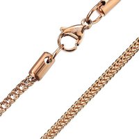 BUNGSA Ketten-Set Kette quadratische Weizenkette Rosegold aus Edelstahl Unisex (1-tlg), Halskette Necklace von BUNGSA