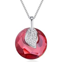 BUNGSA Ketten-Set Kette roter Kreis Silber aus Messing Damen (1-tlg), Halskette Necklace von BUNGSA