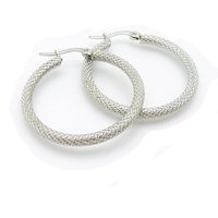 BUNGSA Ohrring-Set Creolen mit Schlangenmuster silber aus Edelstahl Damen (1 Paar (2 Stück), 2-tlg), Ohrschmuck Ohrringe von BUNGSA