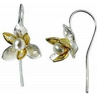 BUNGSA Ohrring-Set Ohrhänger Blüte und Perle zweifarbig aus .925 Silber Damen (1 Paar (2 Stück), 2-tlg), Ohrschmuck Ohrringe von BUNGSA