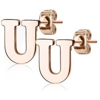 BUNGSA Ohrring-Set Ohrstecker Buchstaben Rosegold aus Edelstahl Damen (1 Paar (2 Stück), 2-tlg), Ohrschmuck Ohrringe von BUNGSA