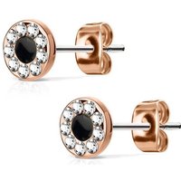 BUNGSA Ohrring-Set Ohrstecker Kristall Rosegold aus Edelstahl Damen (1 Paar (2 Stück), 2-tlg), Ohrschmuck Ohrringe von BUNGSA