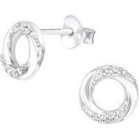 BUNGSA Ohrring-Set Ohrstecker Ring mit Kristallen aus 925 Silber Damen (1 Paar (2 Stück), 2-tlg), Ohrschmuck Ohrringe von BUNGSA