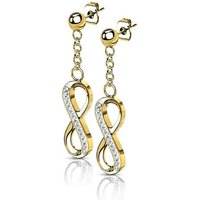 BUNGSA Ohrring-Set Ohrstecker mit Anhänger Infinity gold aus Edelstahl Damen (1 Paar (2 Stück), 2-tlg), Ohrschmuck Ohrringe von BUNGSA