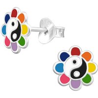 BUNGSA Ohrstecker-Set Ohrstecker Blume Yin&Yang aus .925 Silber Kinder (1 Paar (2 Stück), 2-tlg), Ohrschmuck Ohrringe von BUNGSA