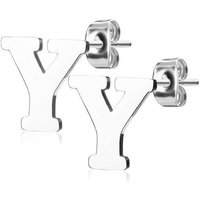 BUNGSA Ohrstecker-Set Ohrstecker Buchstaben Silber aus Edelstahl Damen (1 Paar (2 Stück), 2-tlg), Ohrschmuck Ohrringe von BUNGSA