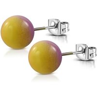 BUNGSA Ohrstecker-Set Ohrstecker Perle mit Farbverlauf Silber aus Edelstahl Damen (1 Paar (2 Stück), 2-tlg), Ohrschmuck Ohrringe von BUNGSA