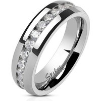 BUNGSA Partnerring Paar-Ring Kristall Eternity Silber aus Edelstahl Unisex (Ring, 1-tlg), Damen Herren von BUNGSA