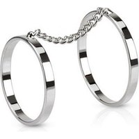 BUNGSA Zehenring Zehenring Kette mit 2 Ringen Silber aus Messing Unisex, Zehring Toering von BUNGSA