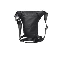 Beintaschen FüR Herren,Motorrad Beintasche Drop Taille Bein Tasche Motorrad Tasche Regendicht Reflektierende Kopfhörer Loch Oberschenkel Gürtel Fanny Pack (Color : Black) von BUNIQ