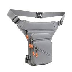 Beintaschen FüR Herren,Motorrad Beintasche Männer wasserdichte Drop Bein Taschen Oberschenkel Hüfte Bum Gürtel Taschen Taille Fanny Pack Reise Reiten Motorrad Umhängetasche Umhängetasche (Color : Gra von BUNIQ