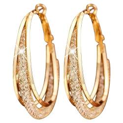 Ovale Ohrringe für Frauen | Stilvolle leichte große Creolen | Tropfenförmige Creolen, Ohrringe für Frauen, klobige Ohrringe Buniq von BUNIQ