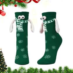 Weihnachts-Hand-in-Hand-Socken, Neuheit Freundschaft 3D Weihnachtsmann Design Socken, Handhaltesocken in Weihnachtsmannform, Haltehandsocken für Männer, Frauen, Freunde, Paare Buniq von BUNIQ