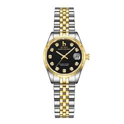 BUREI 36MM Mode Damen Uhr Silber Edelstahl Armbanduhren Analog Quarz Uhren mit Kalender muttertagsgeschenke für Mama von BUREI