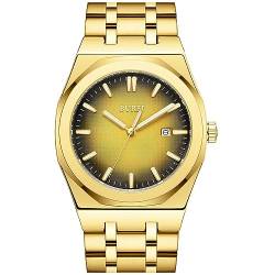 BUREI Herren Uhren Mode Analoge Quarz Date Uhren Business wasserdichte Armbanduhr mit Edelstahlarmband Vatertagsgeschenk für Papa von BUREI