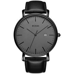 BUREI Herren Uhren Ultra Dünne Minimalistische Quarzuhr mit Datumsanzeige für Damen und Herren Classic Design von BUREI