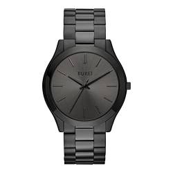 BUREI Modische minimalistische Business-Herren-Armbanduhr, Edelstahl, wasserdicht, Quarzuhr für Herren, Schwarz von BUREI