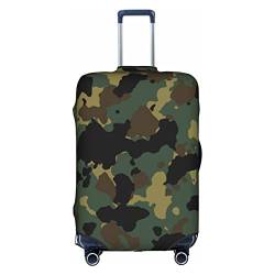 BURGHR Gelbe Sonnenblumen-Gepäckabdeckung, verdickt, elastisch, waschbar, Reisekoffer-Schutzhüllen, passend für 45,7-81,3 cm Gepäck, Camouflage-Muster, Medium von BURGHR