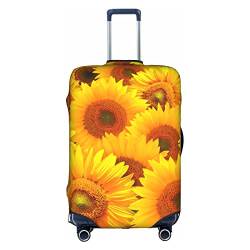 BURGHR Gelbe Sonnenblumen-Gepäckabdeckung, verdickt, elastisch, waschbar, Reisekoffer-Schutzhüllen, passend für 45,7-81,3 cm Gepäck, Gelbe Sonnenblume, Small von BURGHR