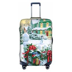 BURGHR Hello Autumn Gepäckabdeckung, verdickt, elastisch, waschbar, Reisekoffer-Schutzhüllen, passend für 45,7-81,3 cm Gepäck, Weihnachtsbriefkasten und Geschenke, X-Large von BURGHR