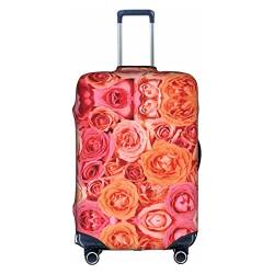 BURGHR Niedliche blaue Fisch-Gepäckabdeckung, verdickt, elastisch, waschbar, Reisekoffer-Schutzhüllen, passend für 45,7-81,3 cm Gepäck, Orange Rose, Large von BURGHR