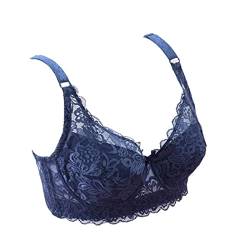 BURUVO Frauen sexy Unterwäsche 3/4 Cup gepolsterte Spitze durchsichtige BH große Cup B C D Unterwäsche Frauen BH sexy Unterwäsche große Größe Purple Blue 100B von BURUVO