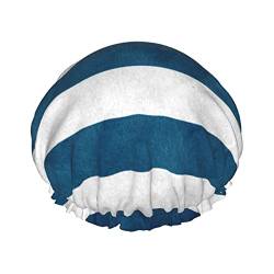 Griechische Flagge Duschhaube mit elastischer, wasserdichter Duschhaube, doppellagig, wiederverwendbar, Ohrenschützer für Männer, Frauen und Frauen von BUULOO