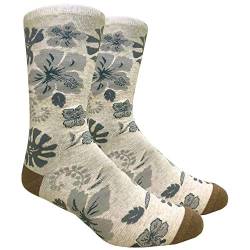 - Herren-Socken mit Hawaii-Blumenmuster und Hibiskus-Socken, Ecru Grey, Einheitsgröße von BUYYOURTIES
