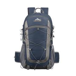 BWBIKE 40L Wanderrucksack Wasserdichte Camping Essentials Tasche Outdoor Sport Tagesrucksack Funktionelles Camping Wandern Bergsteigen Trekking-Rucksack für Herren Damen， Marine Blau 01 von BWBIKE