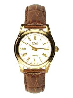 BWC Swiss Damen Uhr Analog Quarz mit Leder Armband 200395111 von BWC Swiss